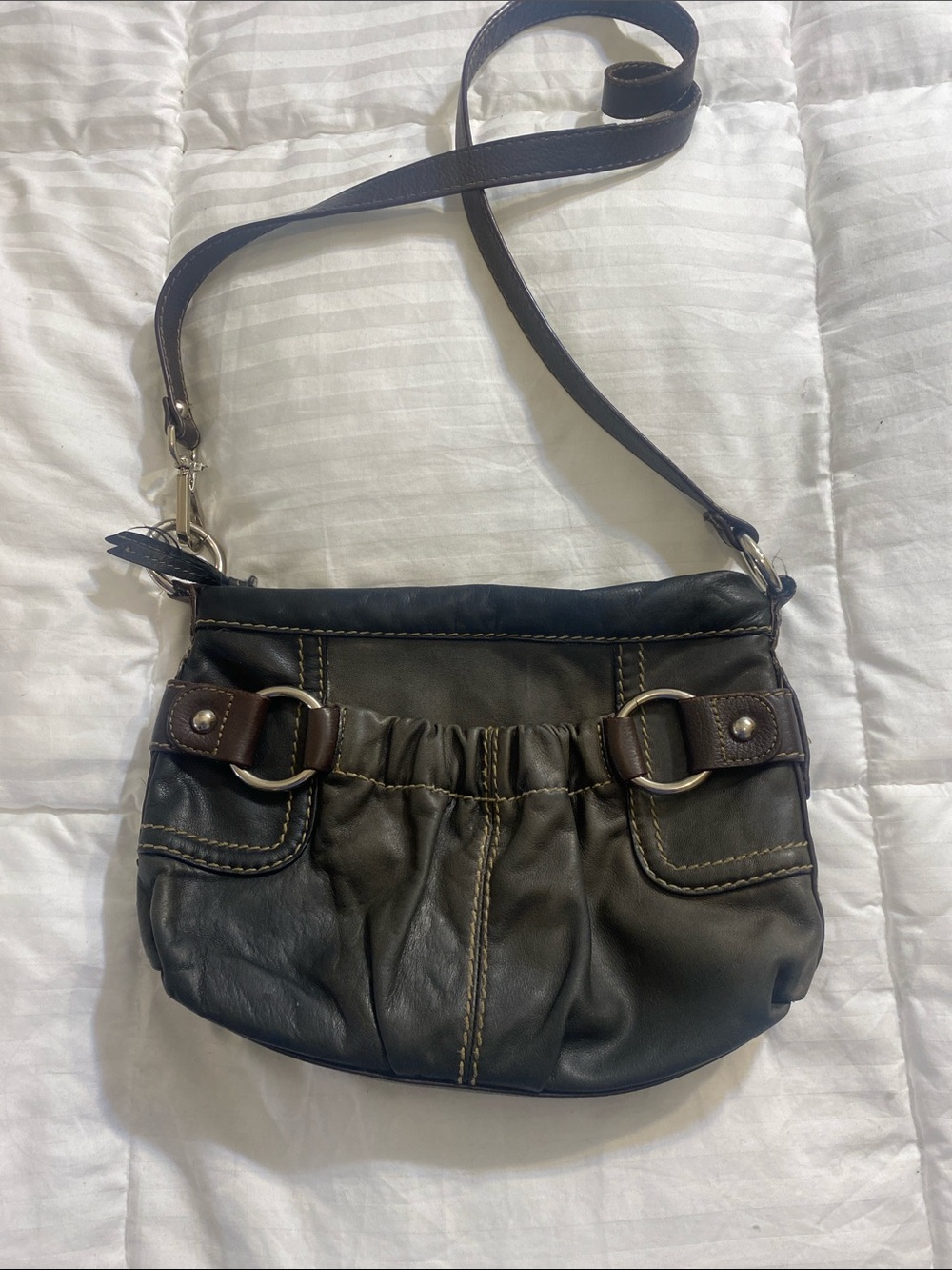 Dark Brown Y2K Danier Leather Crossbody Bag